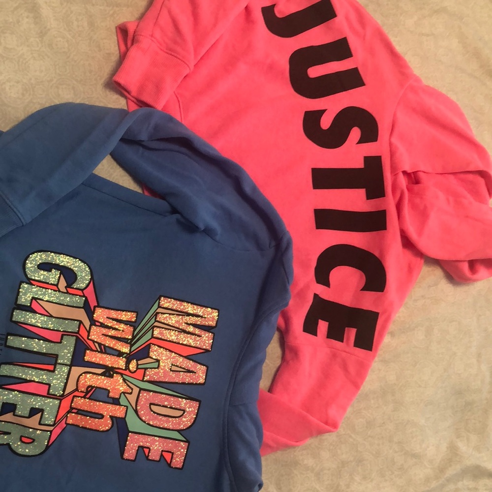 Justice crop top hoody size 6-7